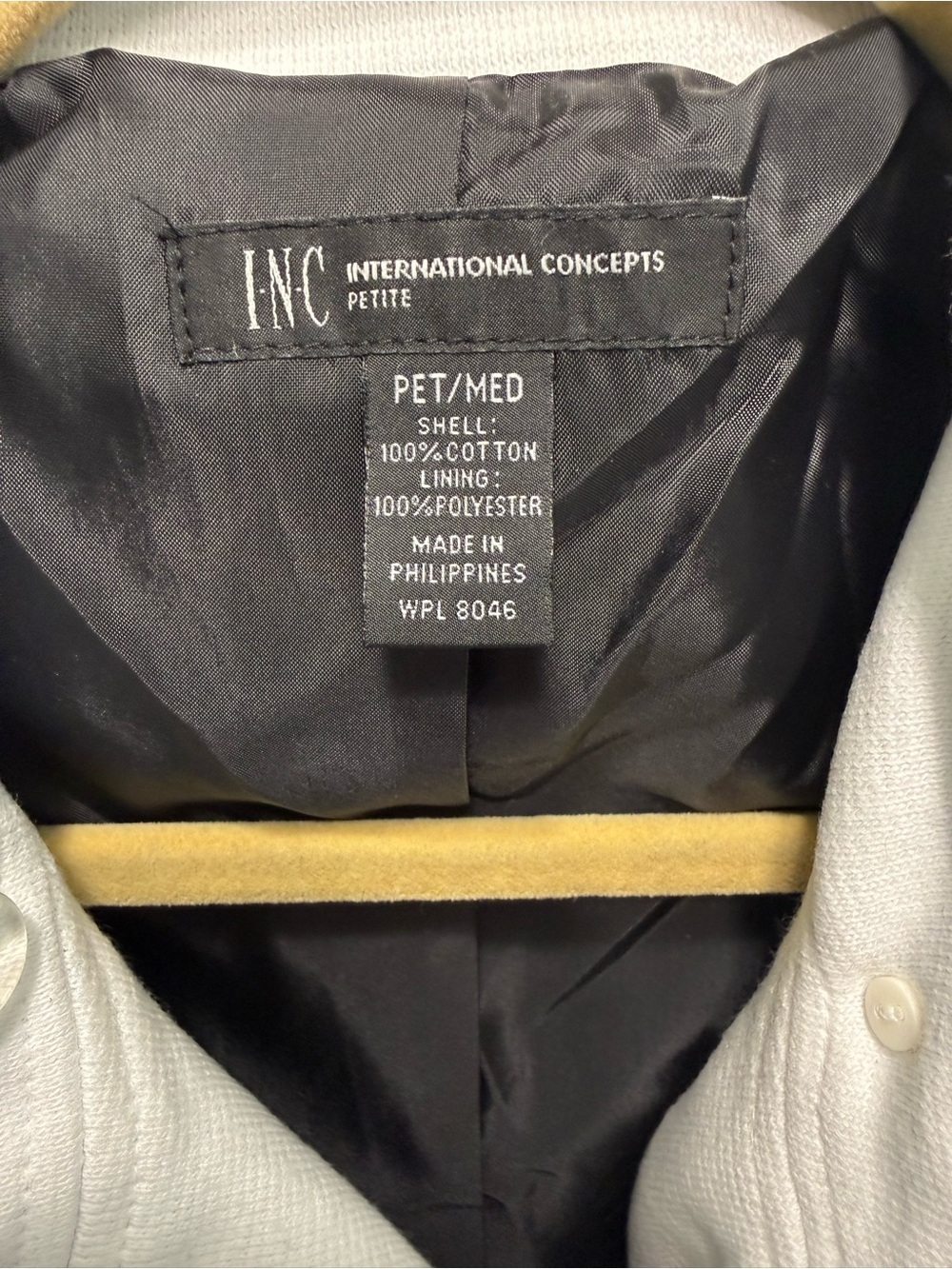 INC International Concepts Black Peacoat with White Trim - Picture 2 of 7